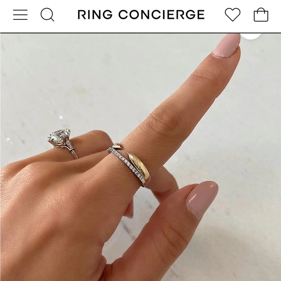 Ring Concierge Gold Claw Stackable Ring - Picture 2 of 6